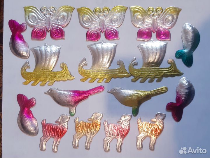 Елочные игрушки СССР картонаж,Новые