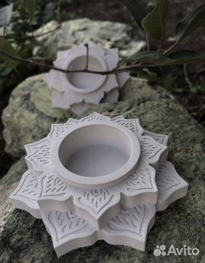 Силиконовая форма подсвечник цветок