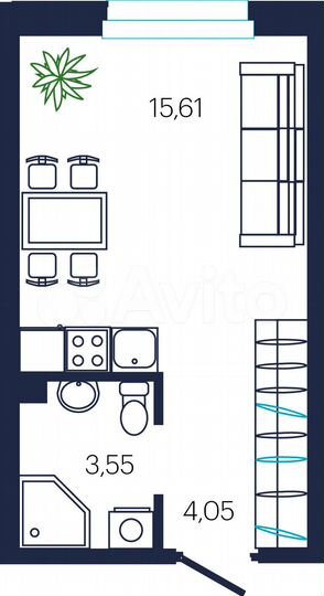 Квартира-студия, 23,2 м², 9/19 эт.