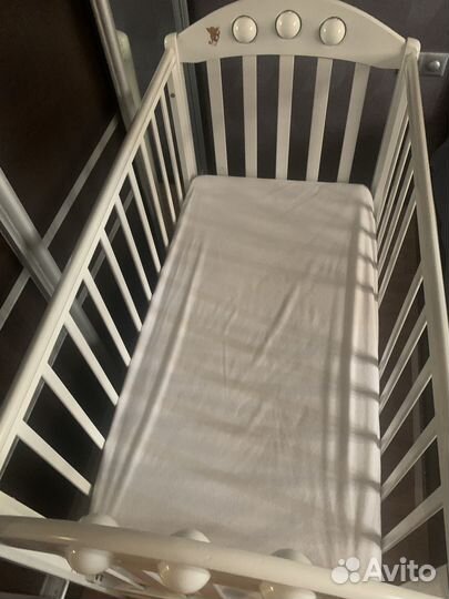 Детская кровать деревянная лель с маятником