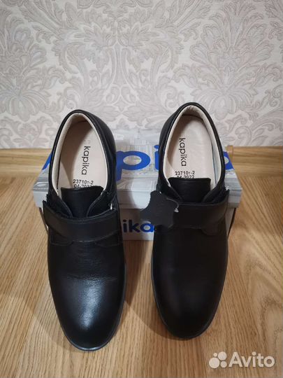 Туфли kapika чёрные для мальчика 37