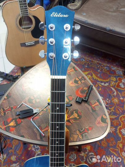 Акустическая гитара цвета волны новая Elitaro
