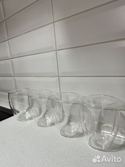 Бокал стаканы с двойным дном стенками 4шт