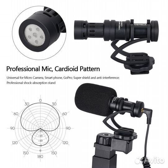 Микрофон-пушка Comica CVM-VM10-K1 кардиоида