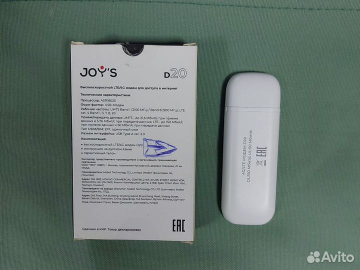 4g модем joy's