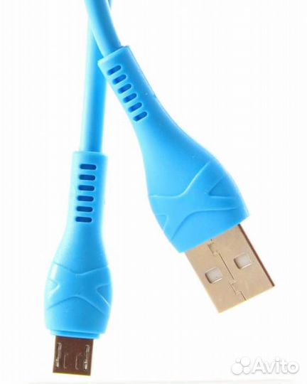Кабель micro USB X, 1.7A, Лазурь, 1м