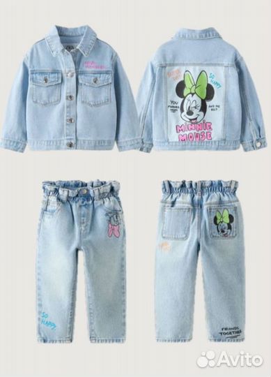 Костюм джинсовый zara для девочки 86-116