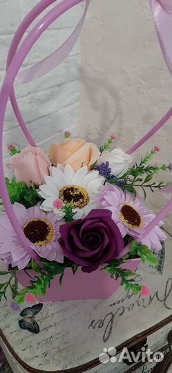 Подарок.Букеты из мыльных роз