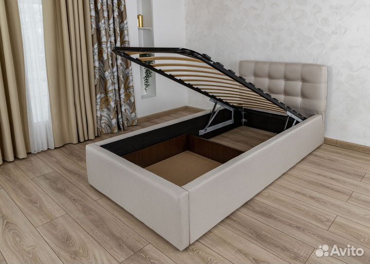 Кровать 80х200 с подъемным механизмом бежевая