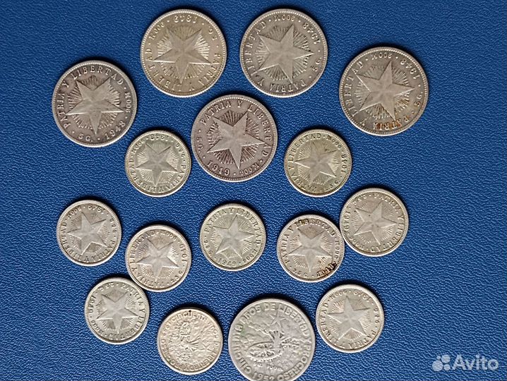 Серебряные монеты Кубы, 1948, 1949, 1952 годы