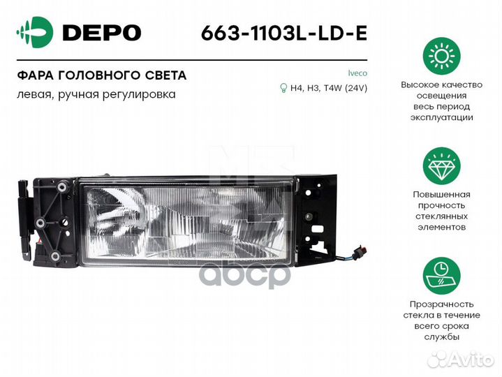 Фара левая 663-1103L-LD-E Depo