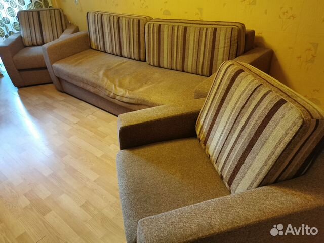 Комплект мягкой мебели (диван и 2 кресла) , ширина 240, глубина 110 , б ...