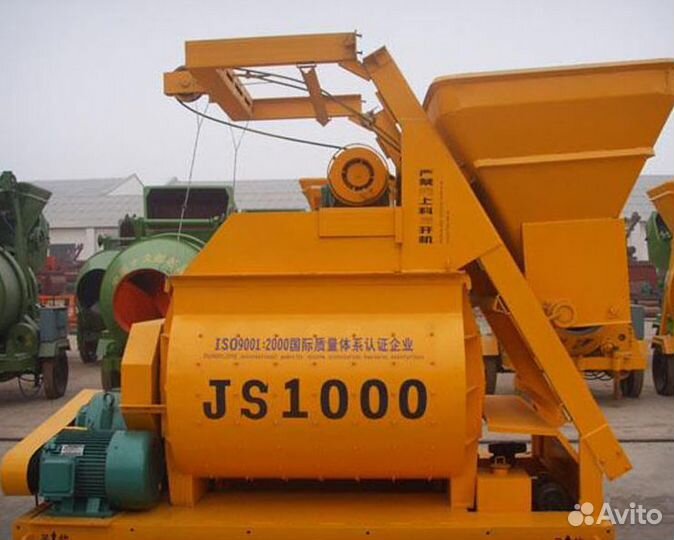 Двухвальный бетоносмеситель без скипа JS-1000