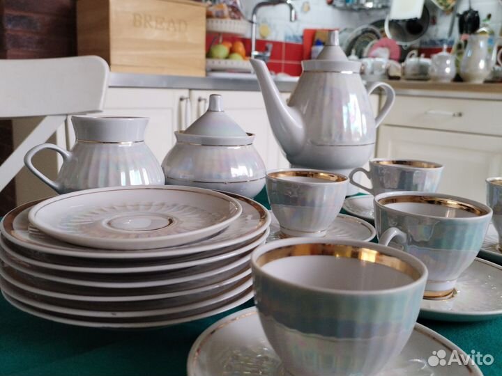 Кофейный сервиз СССР перламутр мфз