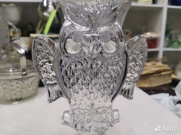 Подсвечник хрустальный Сова СССР (Ч)