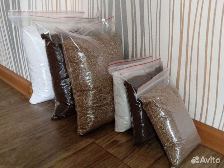 Вермикулит, перлит,торф, готовый субстрат(грунт)