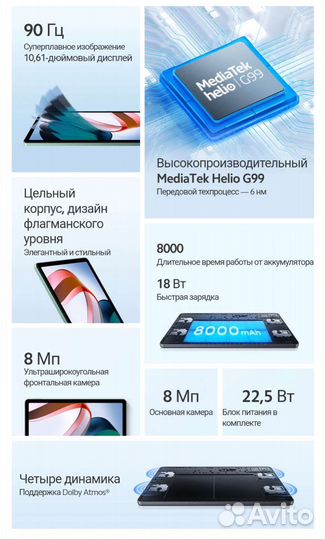 Планшет Xiaomi Redmi Pad 4/128gb (Новый, Гарантия)