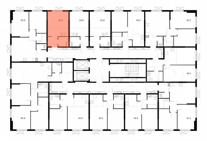 Квартира-студия, 21,8 м², 17/17 эт.