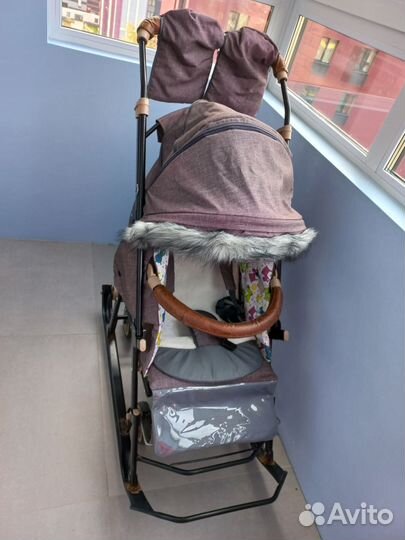 Коляска санки galaxy glory gloss