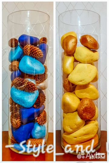 Васту-ваза с речными валунами для оттока