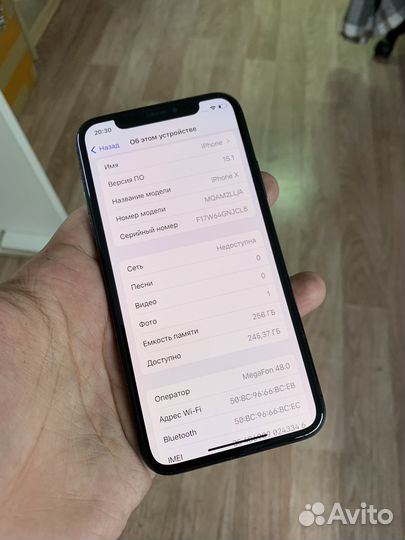 Телефон iPhone x 256
