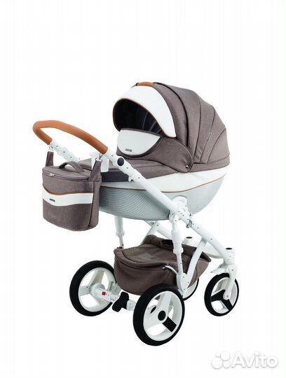 Коляска 2 в 1 adamex monte carbon d34 темно-бежевы