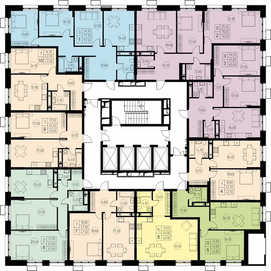 1-к. квартира, 43,7 м², 19/28 эт.