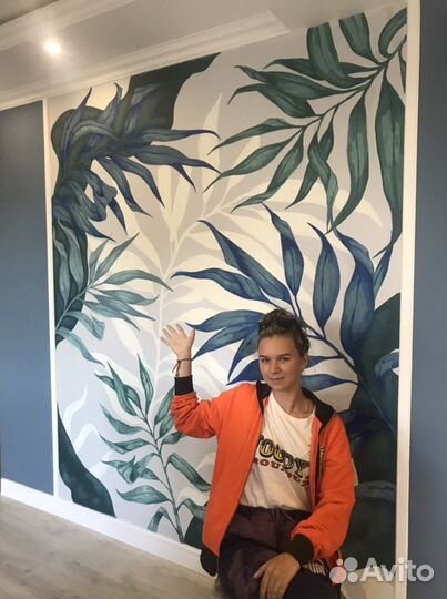 Роспись стен, ворот, предметов картины на заказ