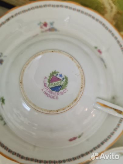 Старинная чашка с блюдцем. Limoges