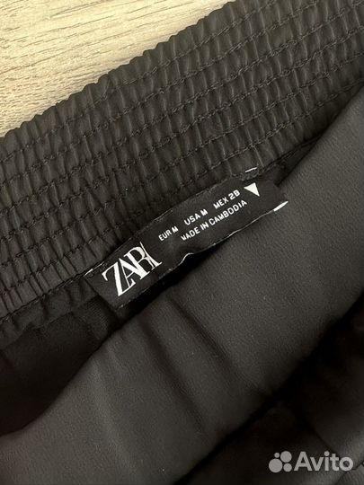 Атласные брюки палаццо zara