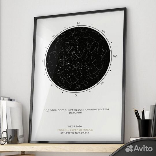 Картина карта звездного неба