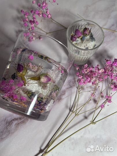 Подарочный набор свеча стакан