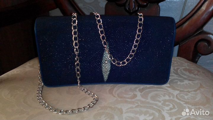 Женская сумка клатч из кожи ската. Новая.25х13х6см