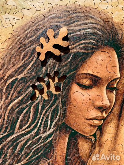 Девушка и лев Деревянный пазл