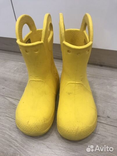 Резиновые сапоги crocs c9,утепленые резиновые