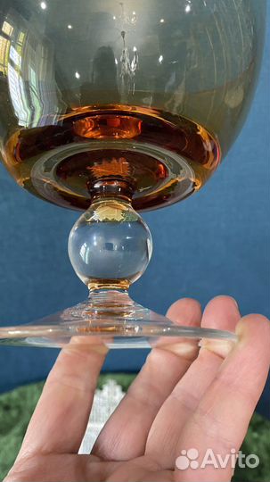 Винтажная ваза гхз медовый хрусталь