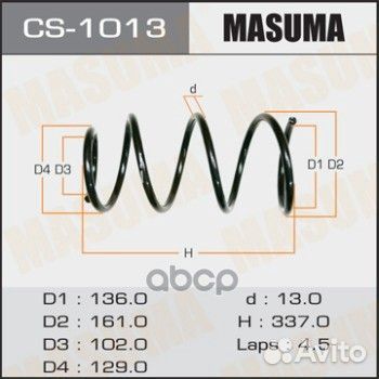 Пружина подвески Masuma front corolla spacio