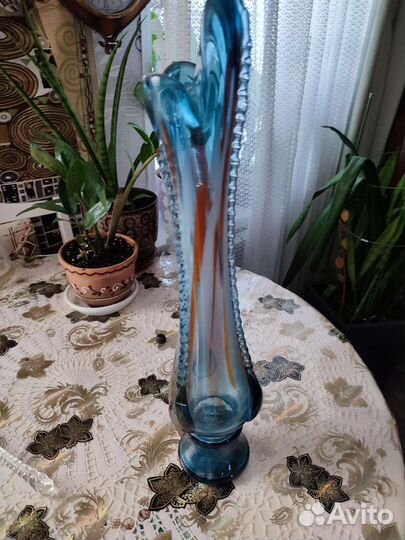 Ваза для цветов цветное стекло СССР