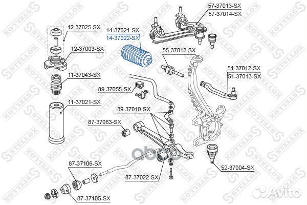 14-37022-SX пыльник рейки рулевой правый Honda