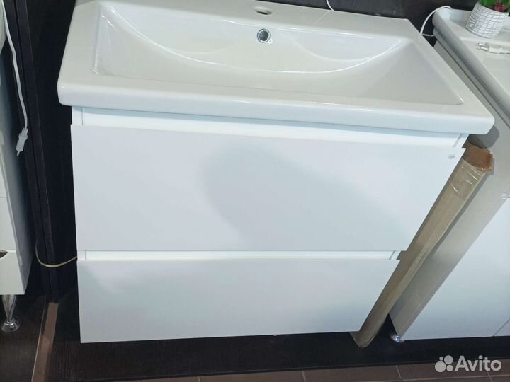 Тумба для ванной 80 см подвес, напольная краска