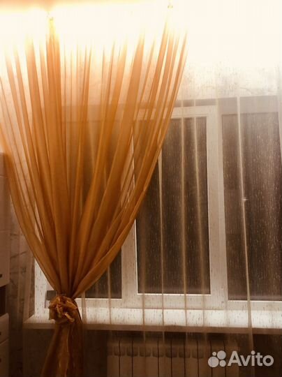 Комплект шторы и тюль для кухни