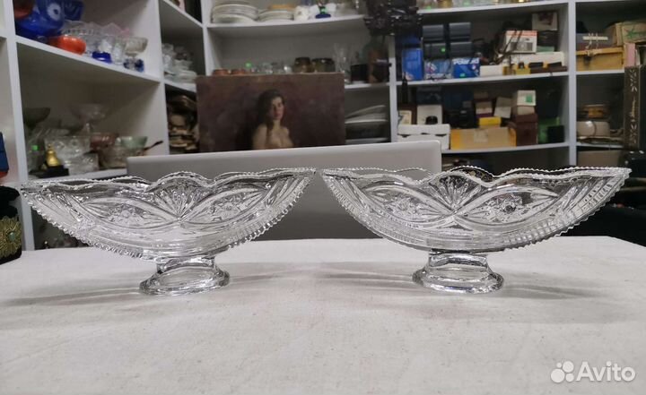 Вазочки ладьи хрустальные СССР (Ч)