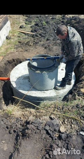 Установка колец шамбо, септик