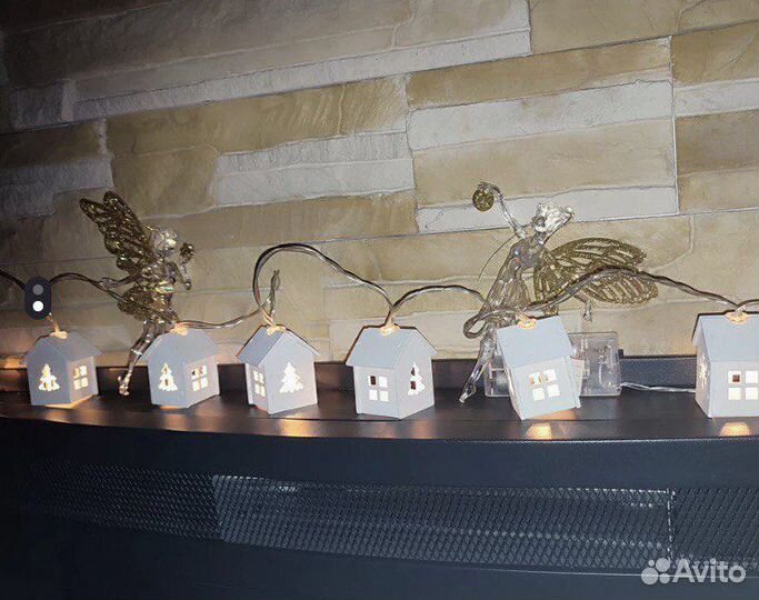 Новогодняя гирлянда домики