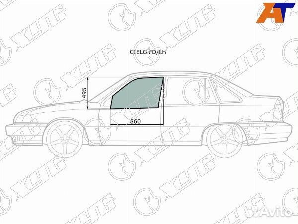 Стекло боковое опускное daewoo nexia
