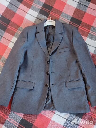 Пиджак школьный серый рост 128-134