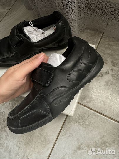 Мокасины geox 33 для мальчика школьные
