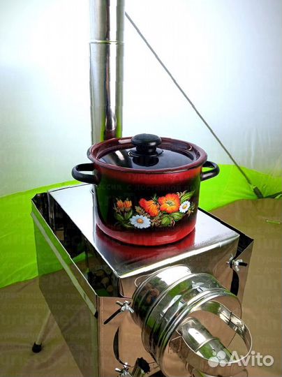 Походная печь Пошехонка Малая на 15 л. c 3D экрана