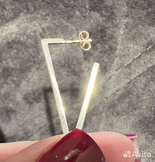 Серьги серебро 925 треугольники