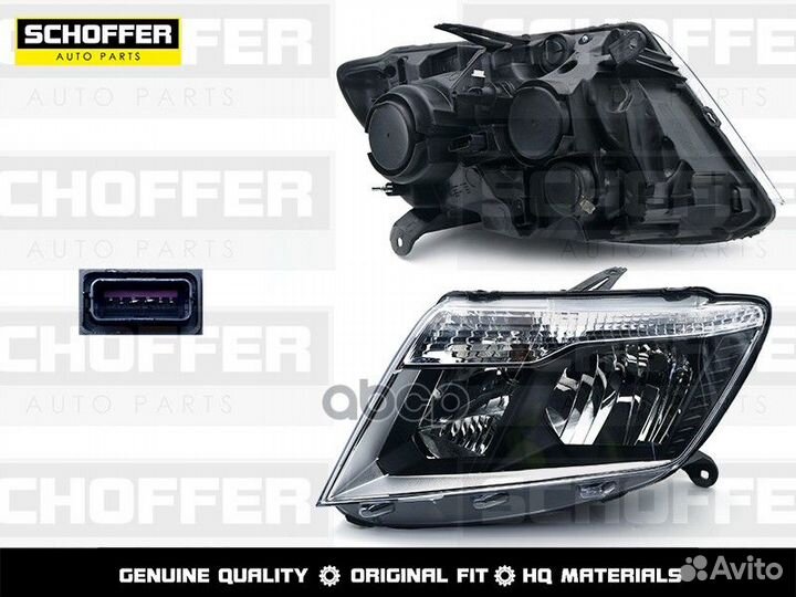 Фара левая Nissan Terrano 2017- галоген с корре